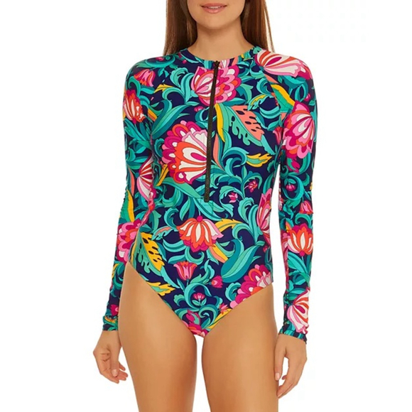 Trina Turk India Garden Open Back One Piece Paddlesuit Women’s XL - Picture 1 of 6